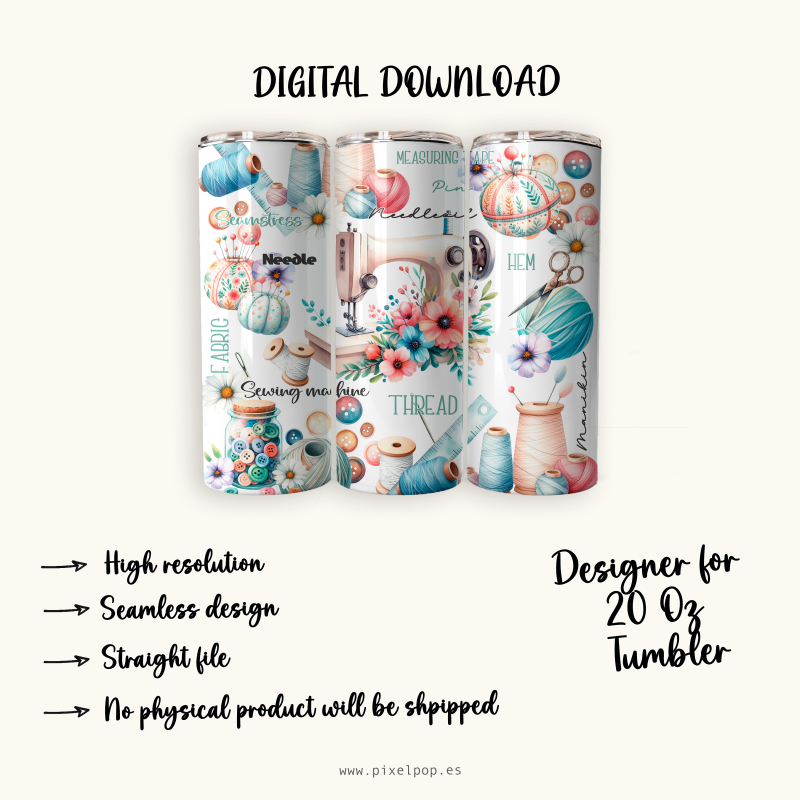 Sewing Machine - 20 Oz Tumbler Wrap