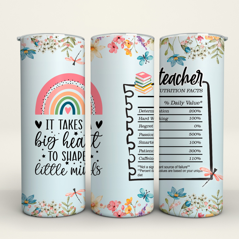 Teacher Nutrition Facts - 20 Oz Tumbler Wrap