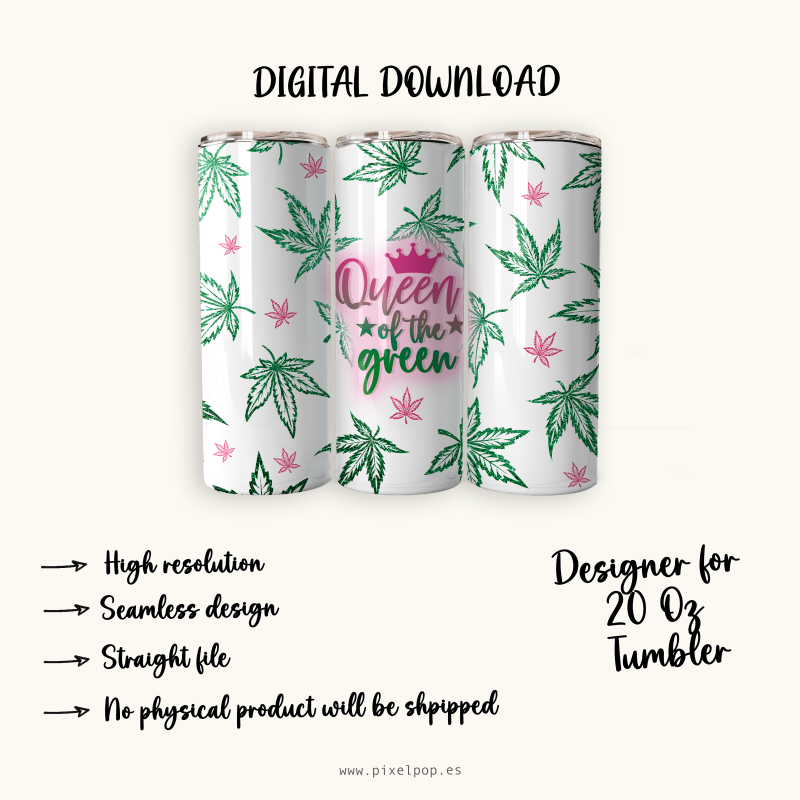 Queen of the Green - 20 Oz Tumbler Wrap