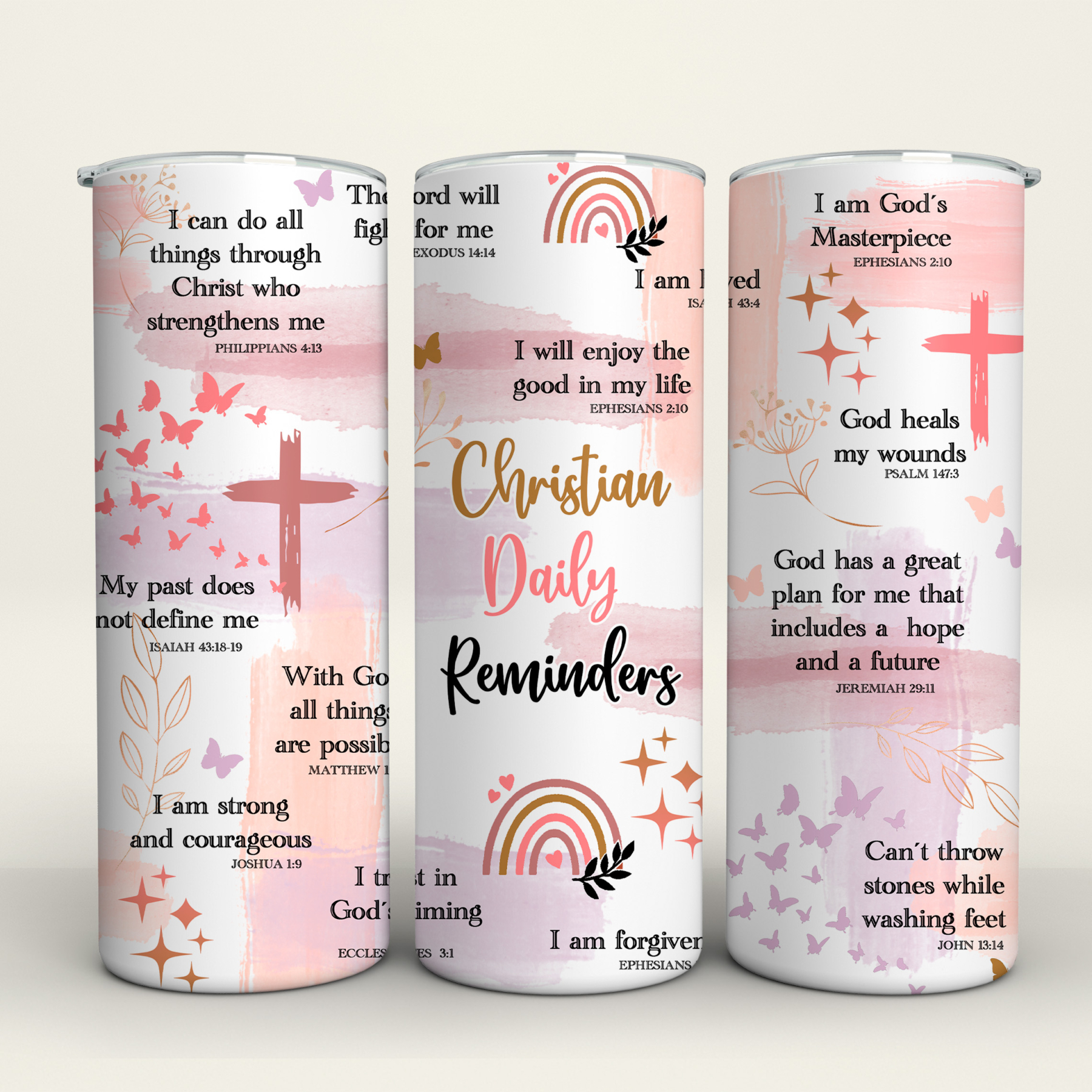 Christian Daily Reminders- 20 Oz Tumbler Wrap