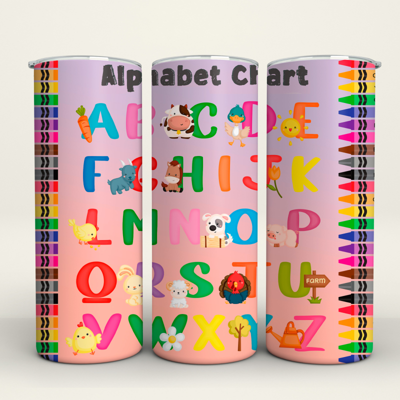 Alphabet - 20 Oz Tumbler Wrap