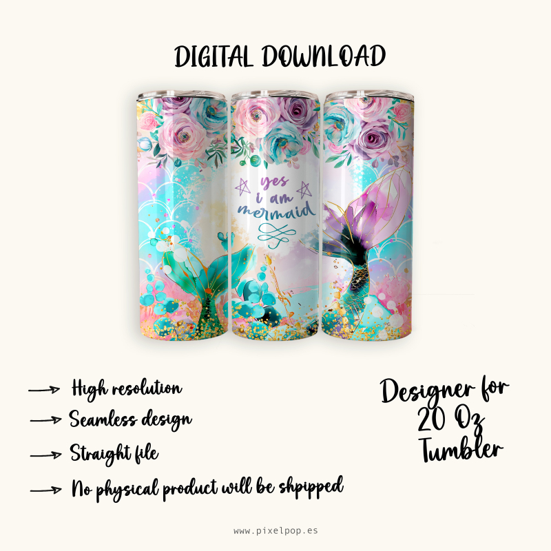 Mermaid - 20 Oz Tumbler Wrap