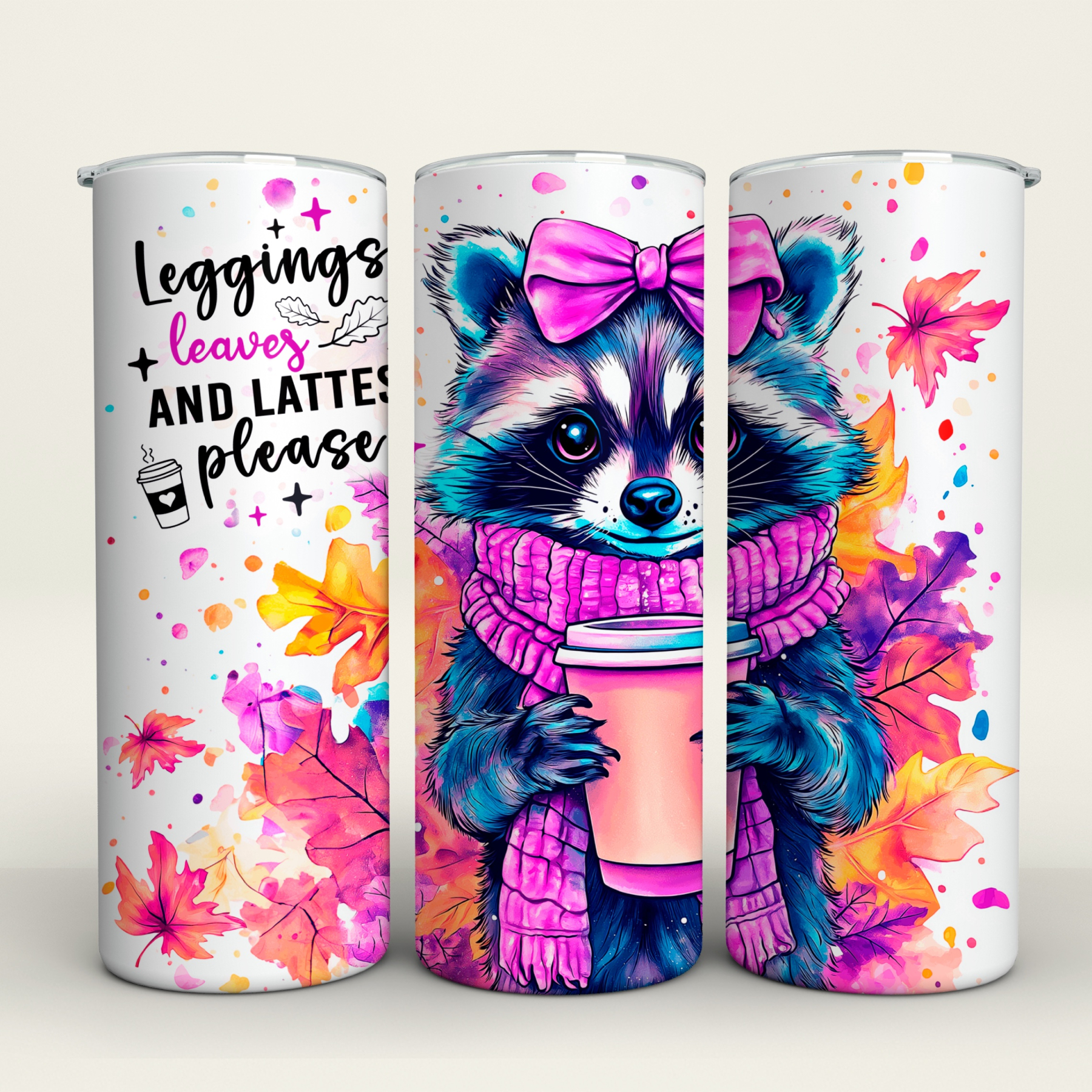 Leggings, Leaves and Lattes Please - 20 Oz Tumbler Wrap