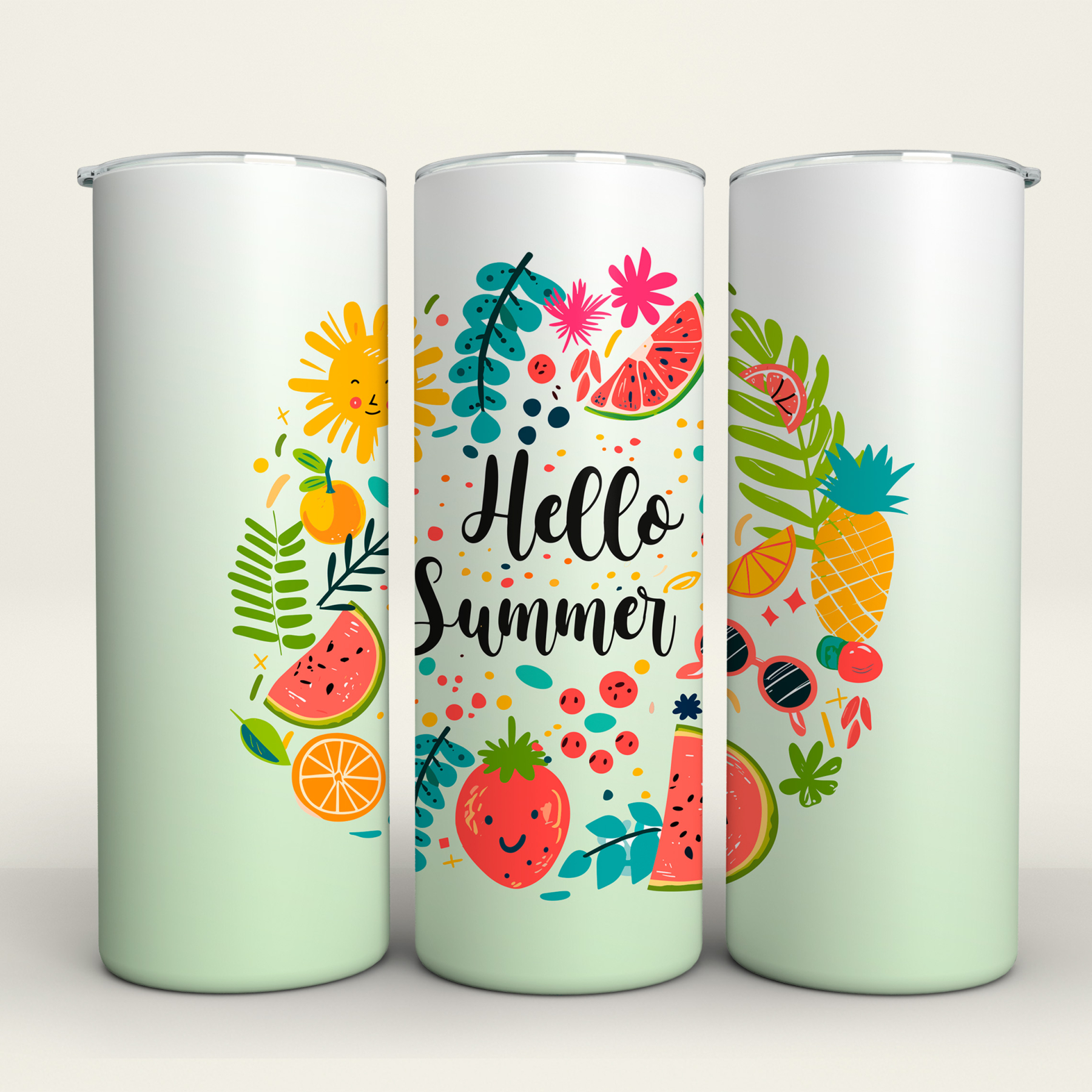 Hello Summer - 20 Oz Tumbler Wrap