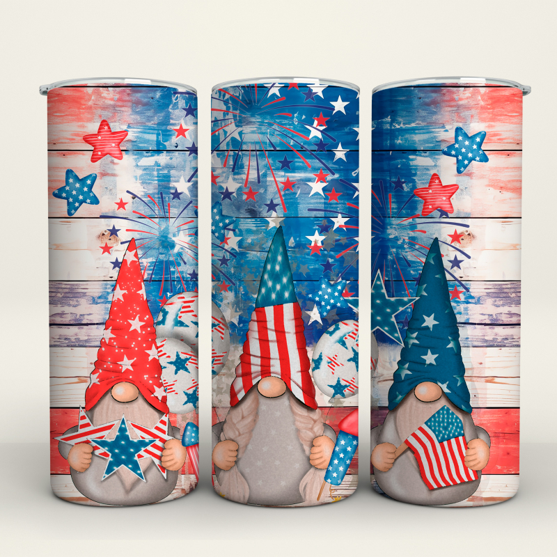 Gnomes 4th July - 20 Oz Tumbler Wrap