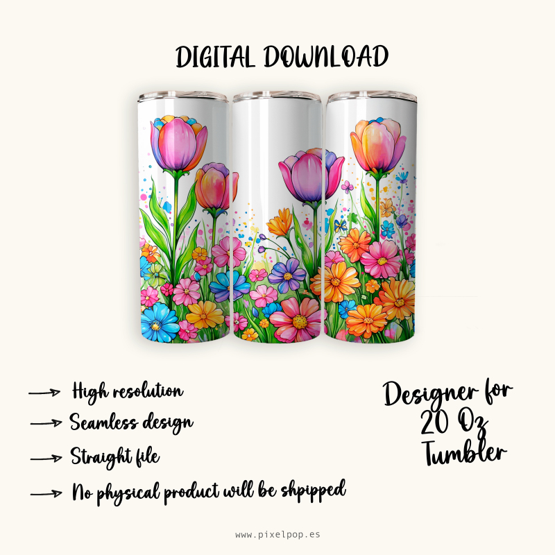 Wild Flowers - 20 Oz Tumbler Wrap