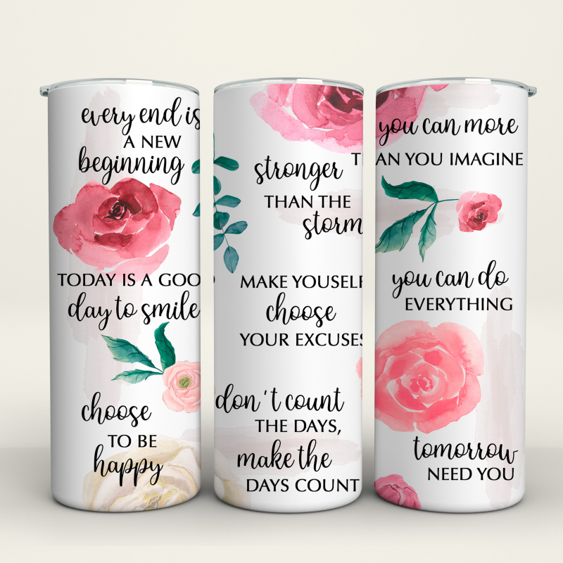 Motivational Quotes - 20 Oz Tumbler Wrap