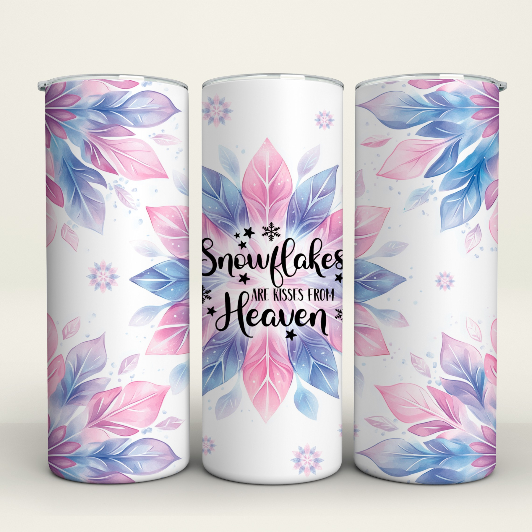 Snowflakes Are Kisses From Heaven - 20 Oz Tumbler Wrap