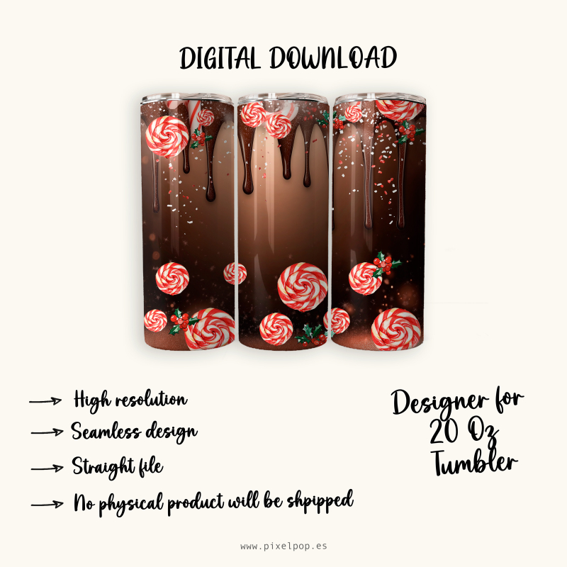 Chocolat Christmas - 20 Oz Tumbler Wrap